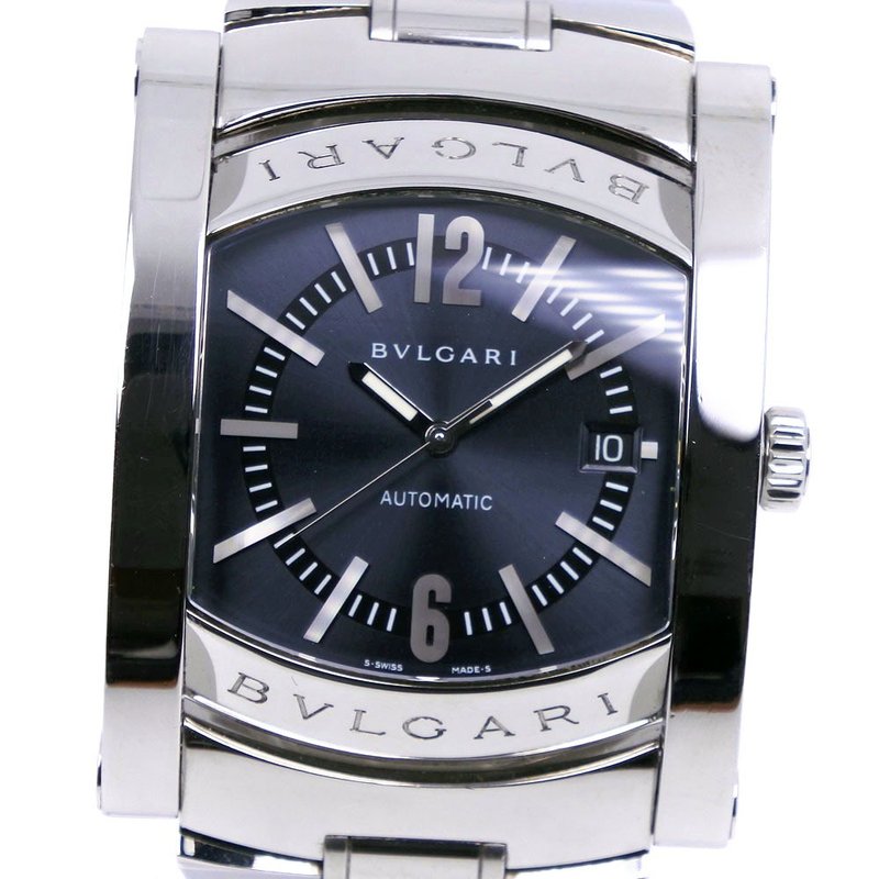 【日本直送】ブルガリ BVLGARI アショーマ 腕時計 AA48S SS シルバー 自動巻き ネイビー文字盤 メンズ【中古】 - 女錶 - 不鏽鋼 藍色