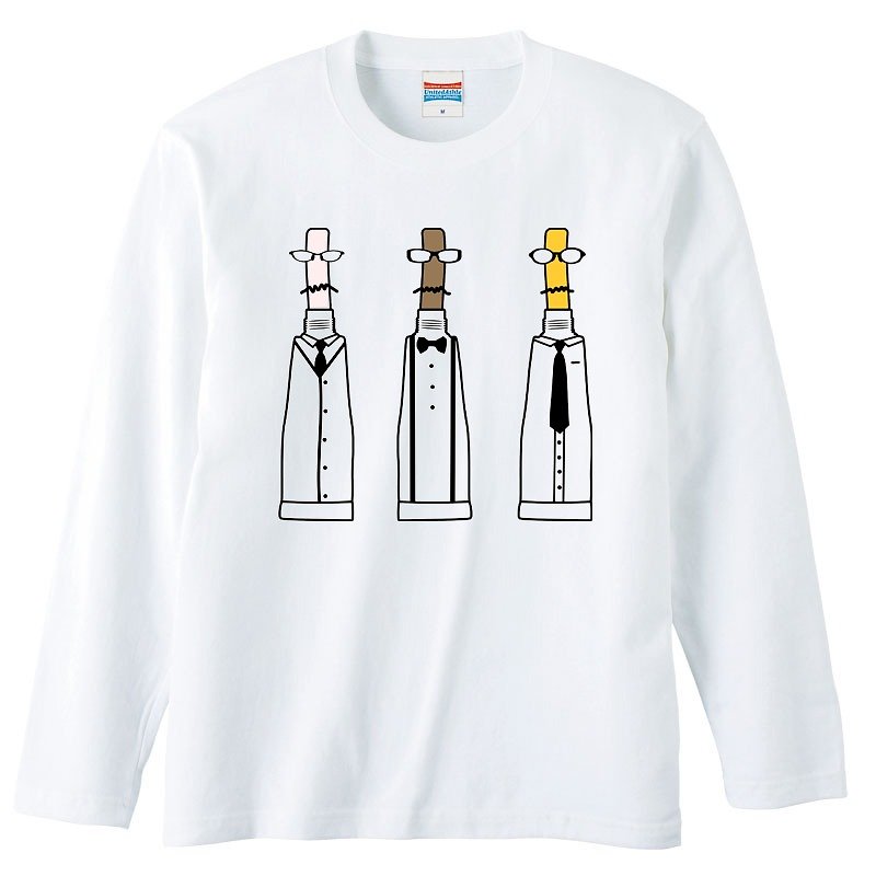 Long sleeve T-shirt / paint man - Men's T-Shirts & Tops - Cotton & Hemp White