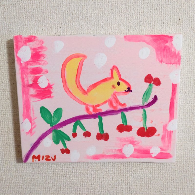 絵画　一点物　可愛いリスちゃん - 海報/掛畫/掛布 - 其他材質 