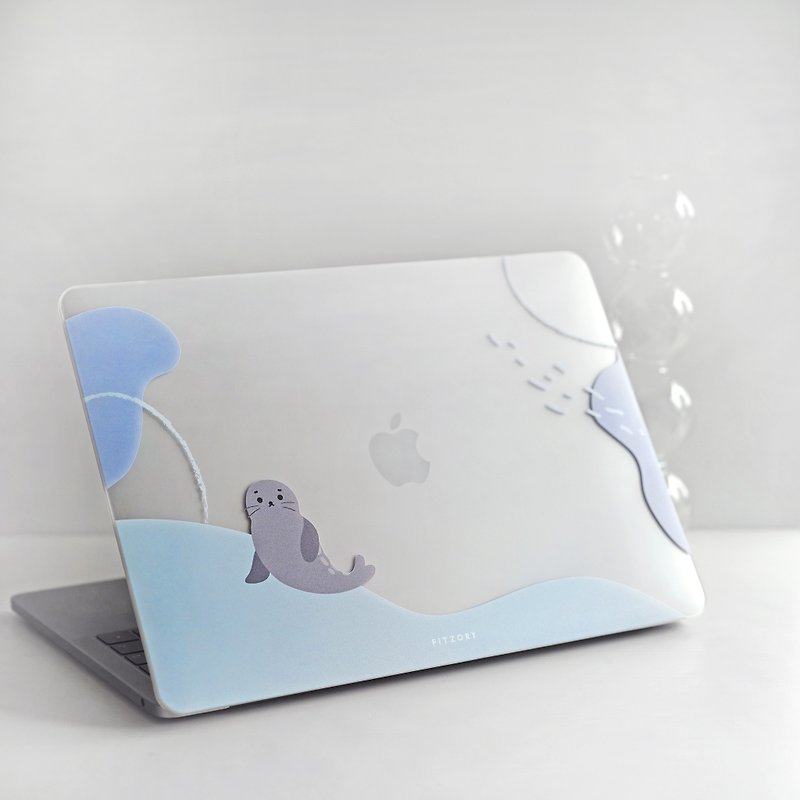 【FITZORY】Zoo Healing Color Block-Seal Chapter | Macbook Protective Case - Tablet & Laptop Cases - Plastic Transparent