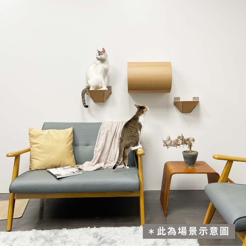 SWEE貓隧道(壁貼固定) - 貓跳台/貓抓板 - 紙 咖啡色