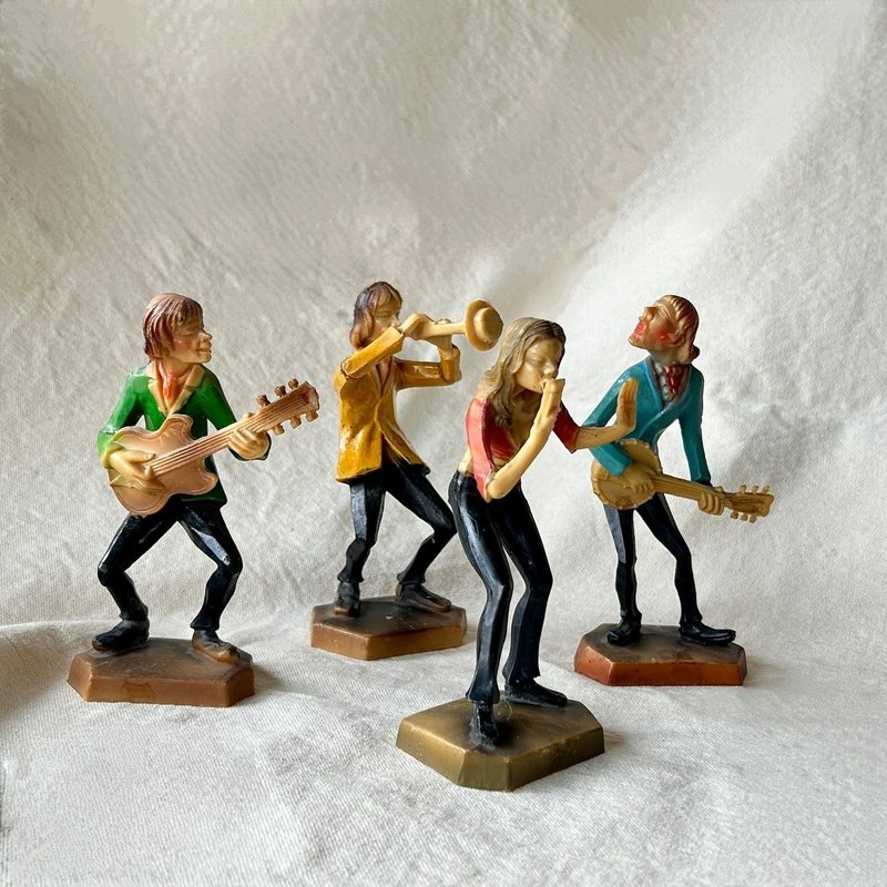 Early British rock band character set ornaments│music art retro model dolls - ของวางตกแต่ง - เรซิน หลากหลายสี