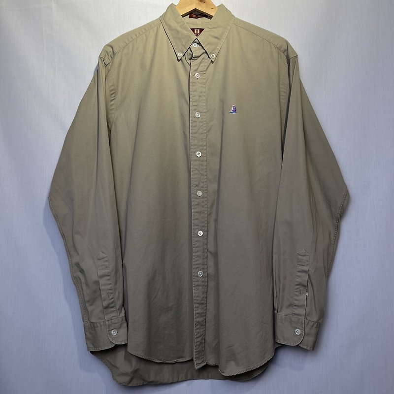 Khaki shirt - เสื้อเชิ้ตผู้ชาย - ผ้าฝ้าย/ผ้าลินิน สีกากี