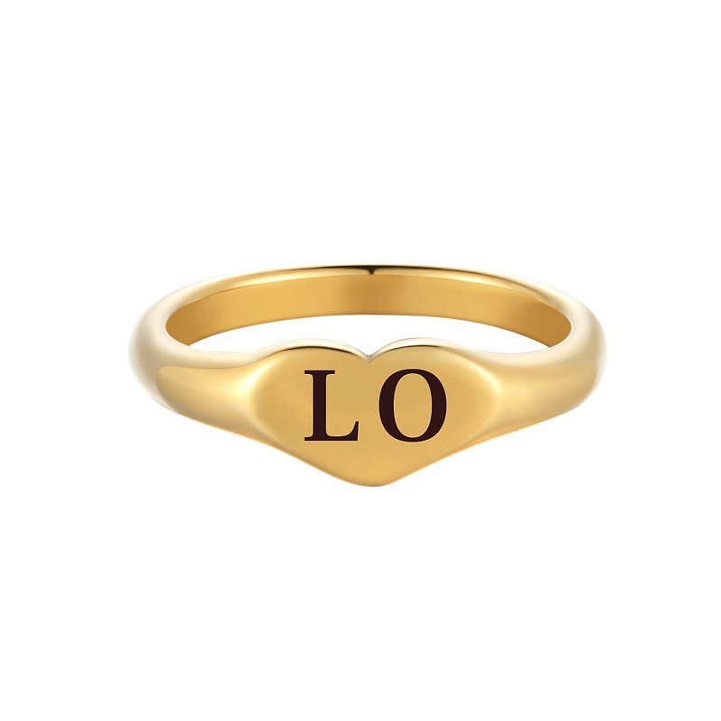 Unique You | Alphabet Ring Word Girlfriend Couple Gift | Initial Ring - แหวนทั่วไป - เครื่องประดับ สีทอง