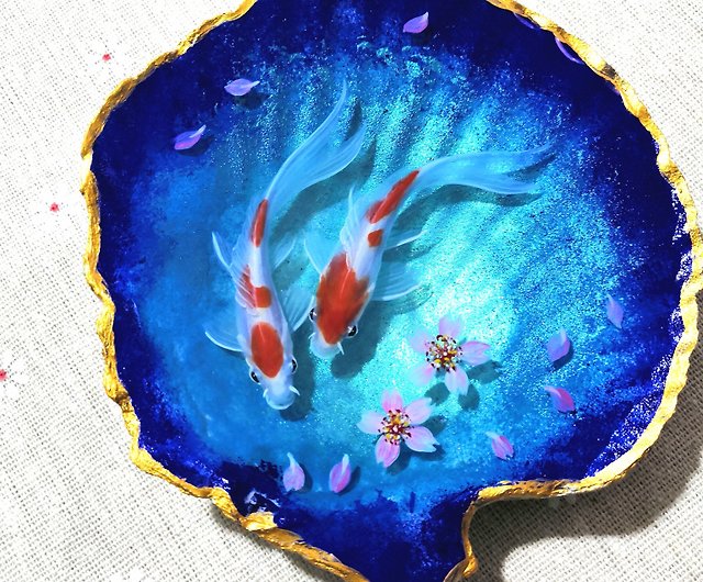 純粋な手描きの星空の魚3D樹脂絵画WanqingXingheはあなたへの私の 