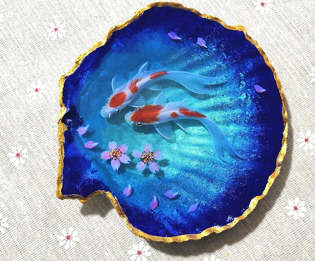 純粋な手描きの星空の魚3D樹脂絵画WanqingXingheはあなたへの私の