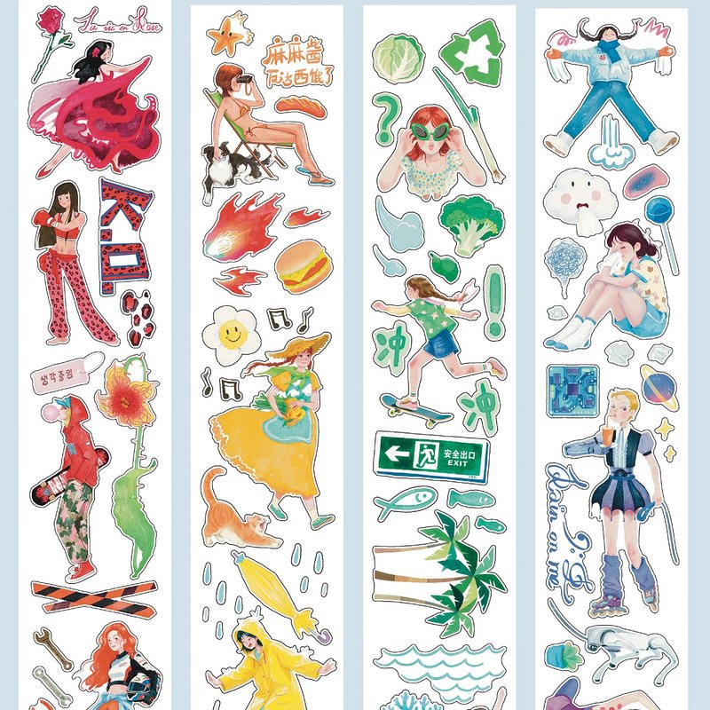 【マスキングテープ】ローズストーリー PET & 和紙マスキングテープ 7.5m巻 (kiss-cut) - マスキングテープ・PET テープ - 紙 多色