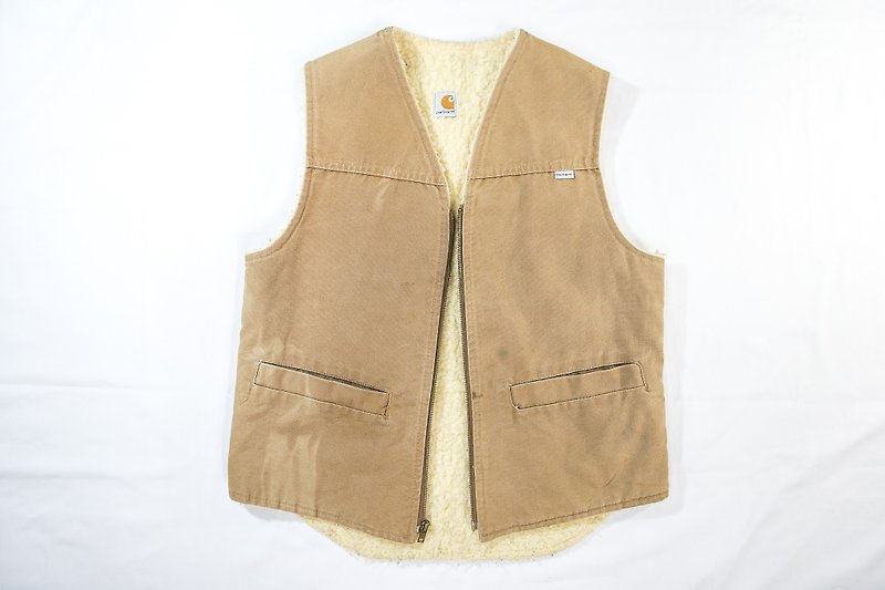 [3thclub Ming Ren Tang] carhartt hunting shop cotton vest vintage SEPA-008 - เสื้อกั๊กผู้ชาย - ผ้าฝ้าย/ผ้าลินิน สีนำ้ตาล