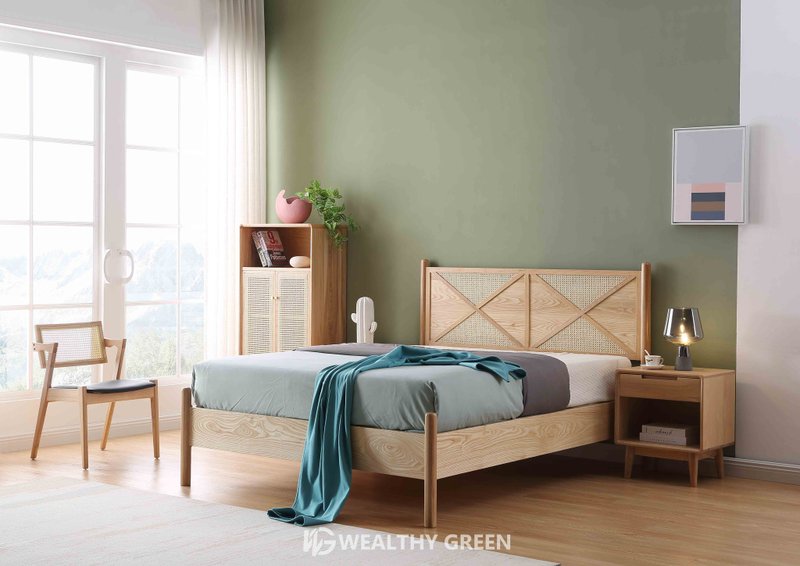 Weissgreen Scandinavian Italian Modern Design Bed Frame B2101 - เครื่องนอน - ไม้ 