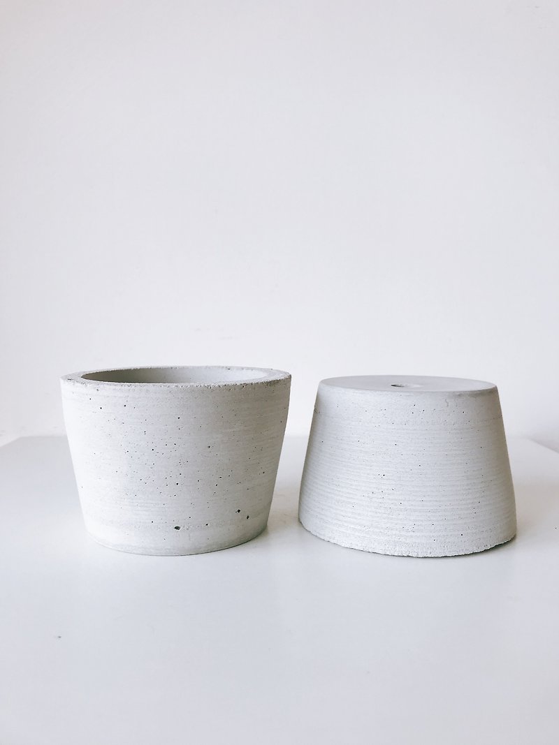 Waltz-Spiral Cement Basin - Pottery & Ceramics - Cement Gray