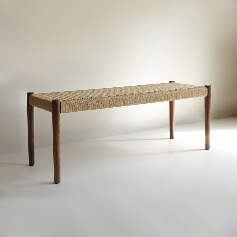 [Kakuzuo] Woven bench - Other - Wood Brown