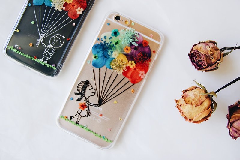 Hot Air Balloon - She dream she could fly - Phone Cases - Plants & Flowers Multicolor