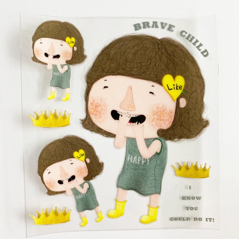 Let’s put stickers together/three-dimensional texture waterproof transfer stickers/Dolly Dolly 10.0/brave children - สติกเกอร์ - วัสดุกันนำ้ สีใส