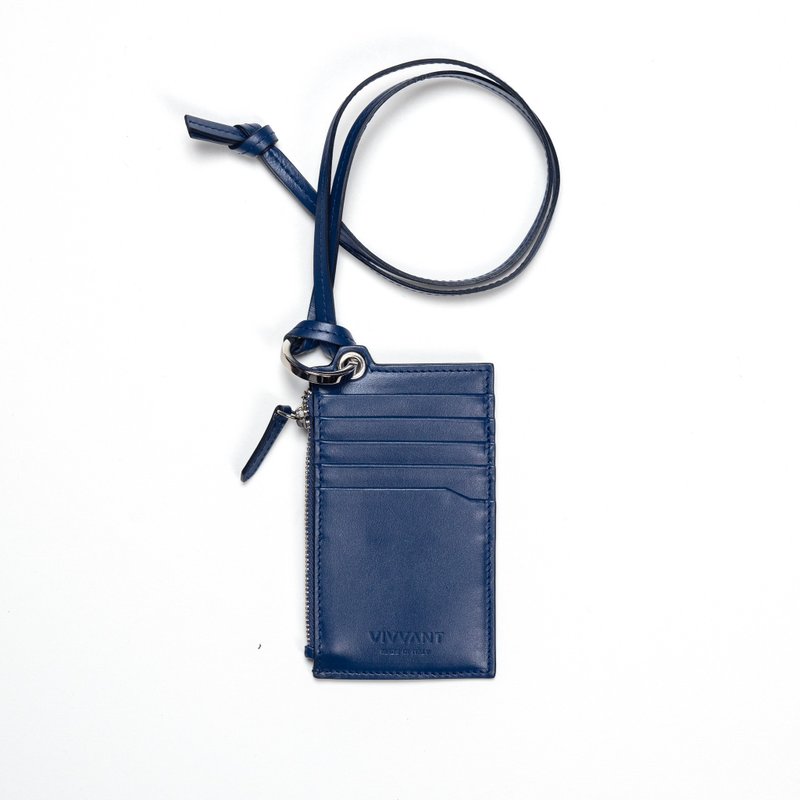 Vivvant Leather small card holder (blue) - กระเป๋าใส่เหรียญ - หนังแท้ 