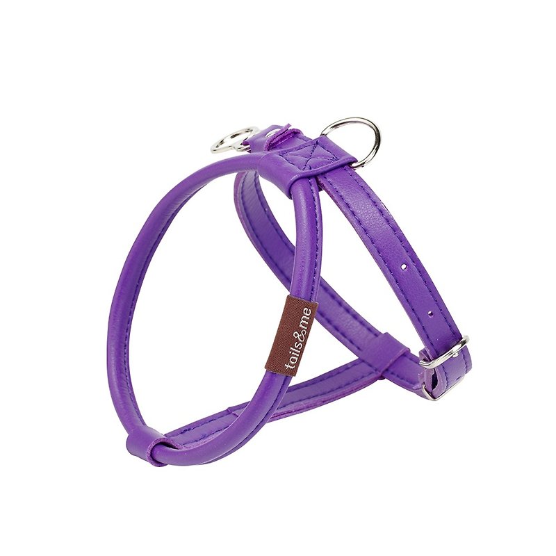 [Tail and Me] Natural Concept Leather Chest Strap Quartz Purple - ปลอกคอ - วัสดุอื่นๆ สีม่วง
