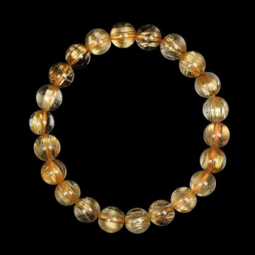正佳珠寶 Gemsrich Jewelry 【正佳珠寶】金鈦晶 超頂級順絲金鈦 8.4-8.8mm 金鈦晶手珠