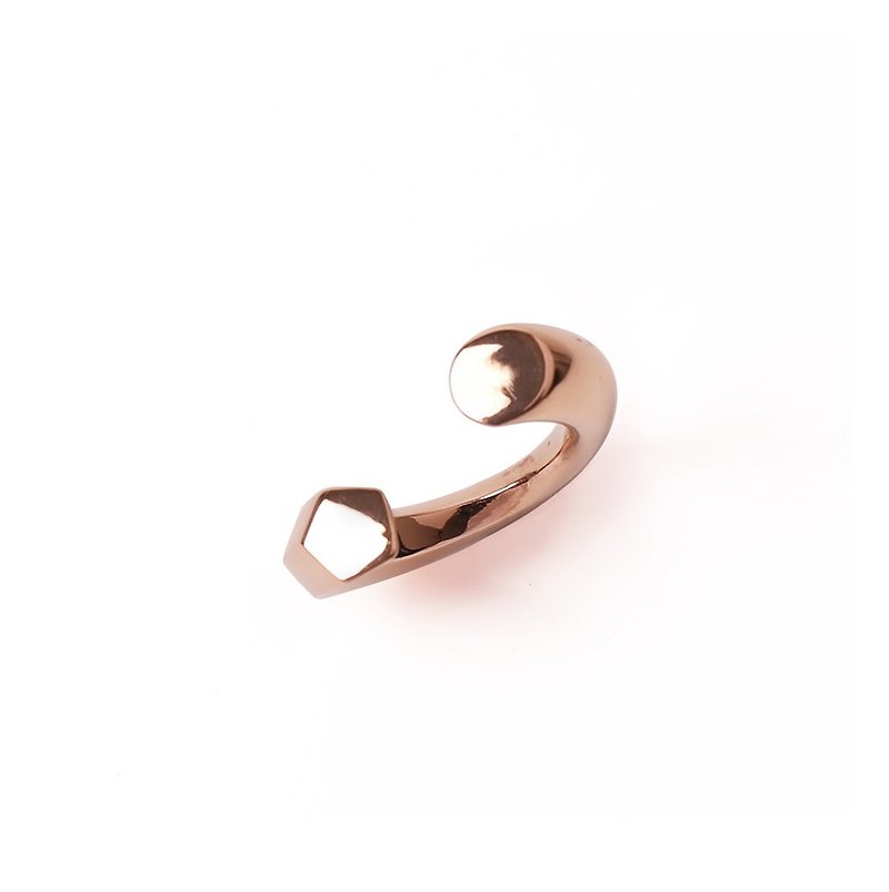 VAGUE Rose Gold pentagonal gradient round ring - General Rings - Other Metals Gold