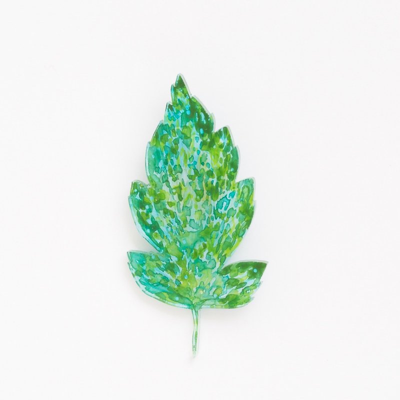 Picture brooch [leaves] - เข็มกลัด - อะคริลิค สีเขียว