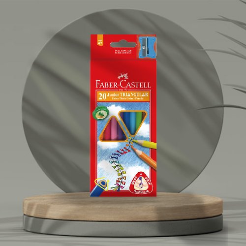文聚 Faber-Castell 大三角油性色鉛筆20色(原廠正貨)