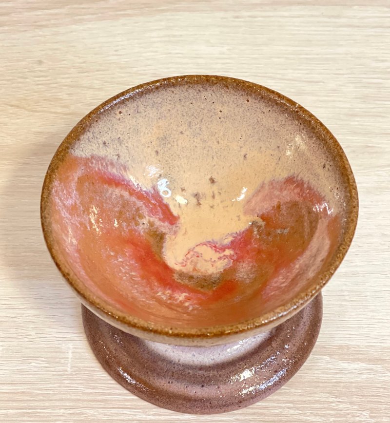 大人味草莓牛奶系 高台小皿 試做品 - 碗 - 陶 咖啡色