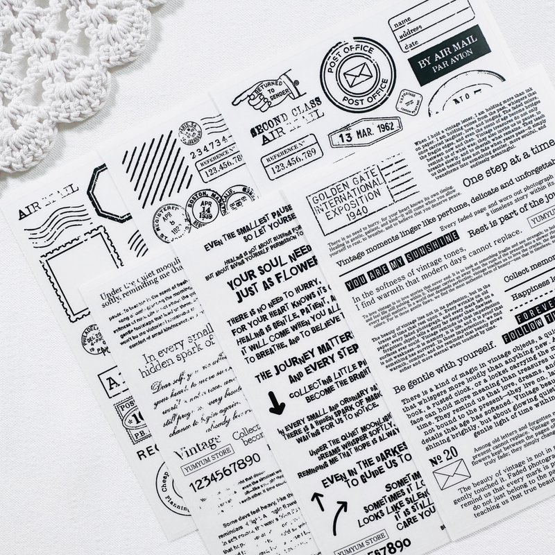 Airmail lettering transparent sticker - Stickers - Other Materials 