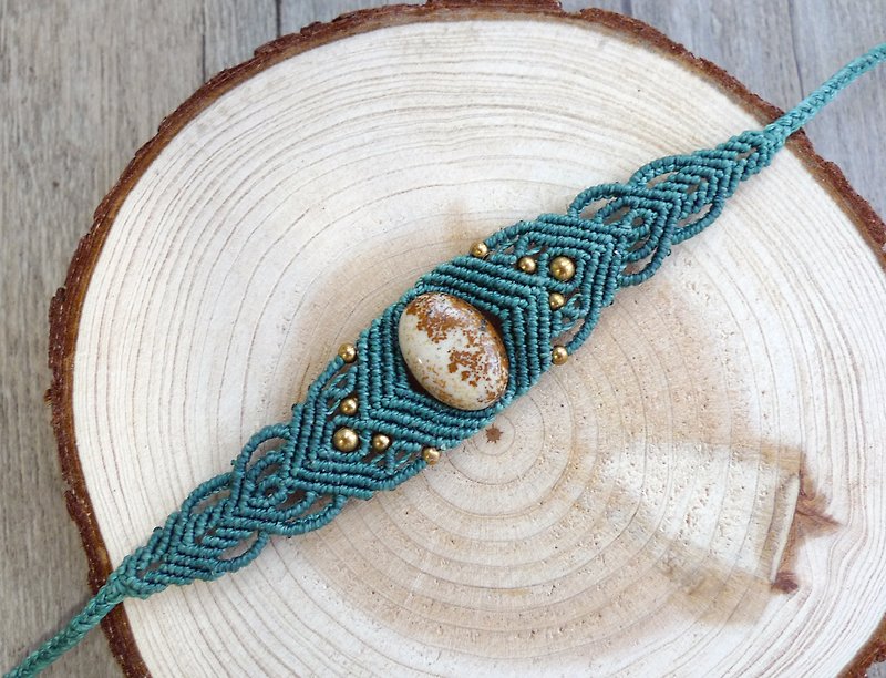 Misssheep-H04-National style South American wax wire weaving drawing stone bracelet - สร้อยข้อมือ - วัสดุอื่นๆ 
