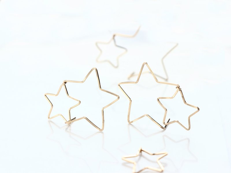 14kgf- POP STAR pierced earrings - 耳環/耳夾 - 寶石 金色