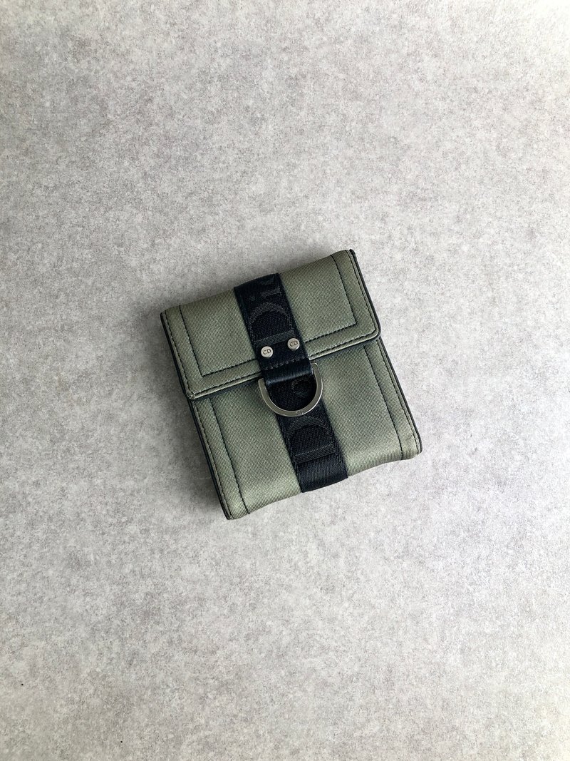 【 日本直送　名牌中古包 】Christian Dior クリスチャン ディオール ハードコア 財布 カーキ ナイロン 二つ折り vintage fj3s4n - 錢包/皮夾/長短夾 - 尼龍 卡其色