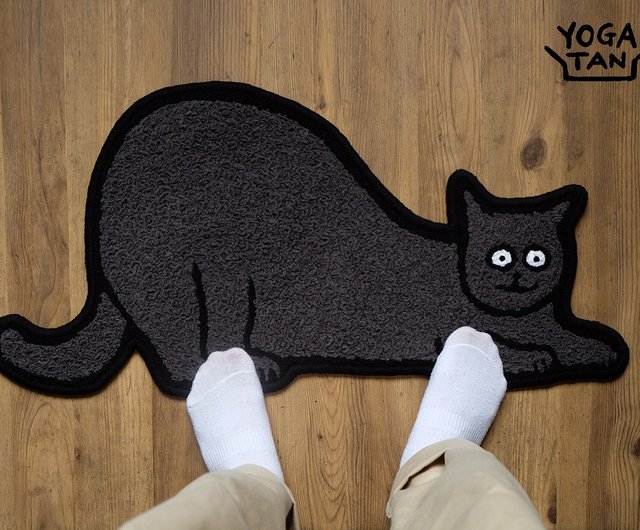 Tan Ajia Painting Cat Floor Mat  Benz with a troubled face - Shop