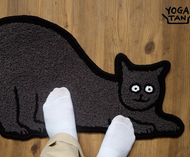 Tan Ajia Painting Cat Floor Mat  Benz with a troubled face - Shop