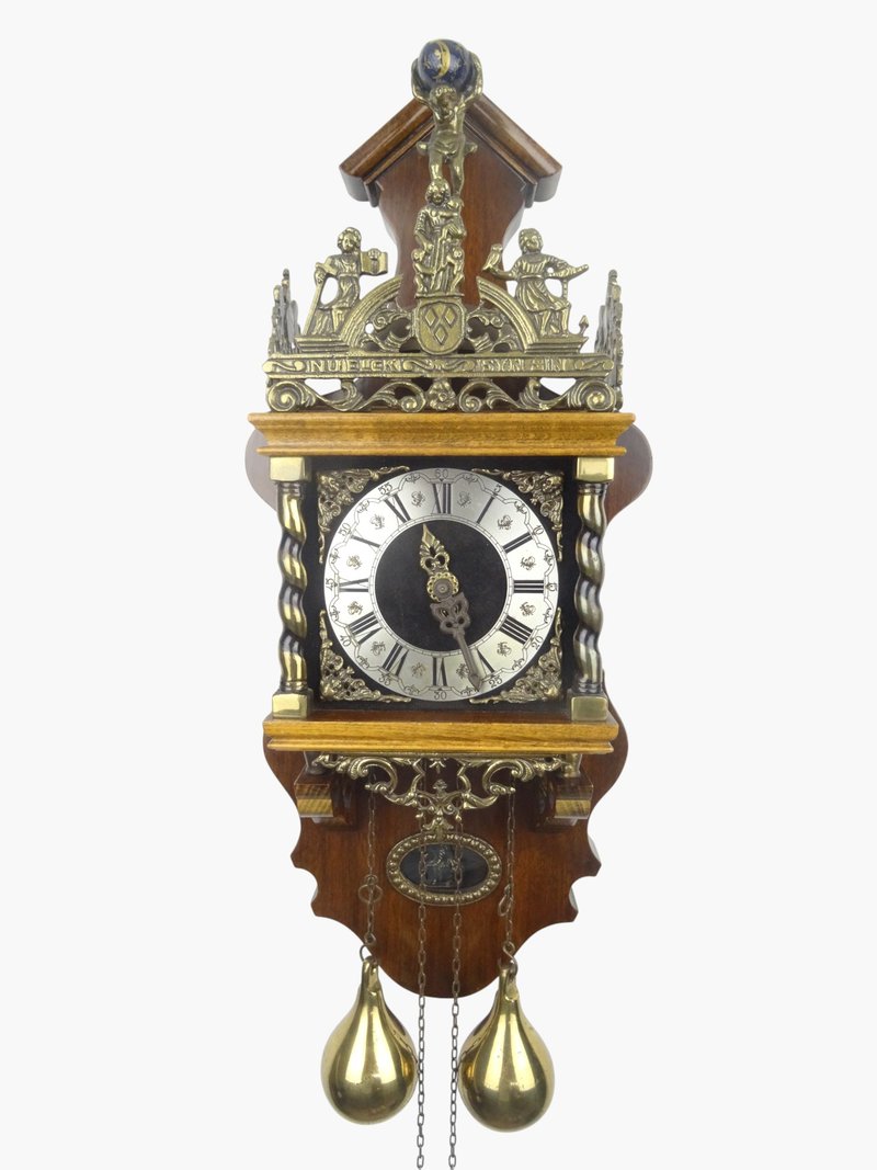 Zaanse Dutch Warmink Wall Clock Vintage Antique 8 day (WUBA Junghans Era) - 時鐘/鬧鐘 - 木頭 咖啡色