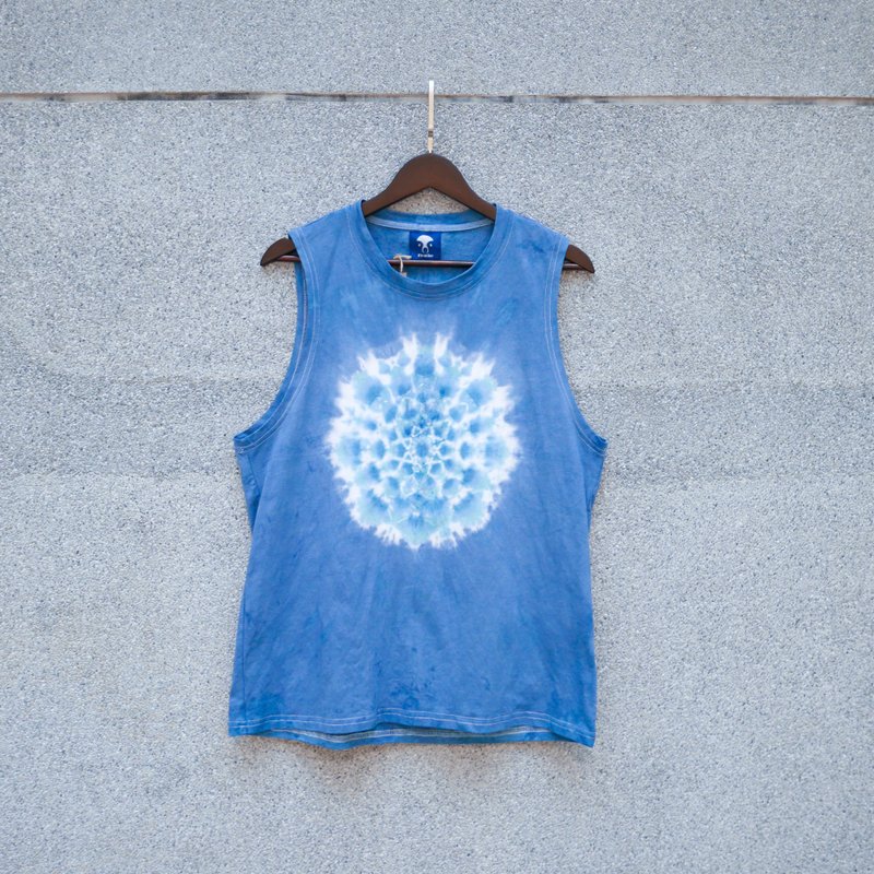 Blue Mandala | Tie dye unisex tank top - Men's Tank Tops & Vests - Cotton & Hemp Blue