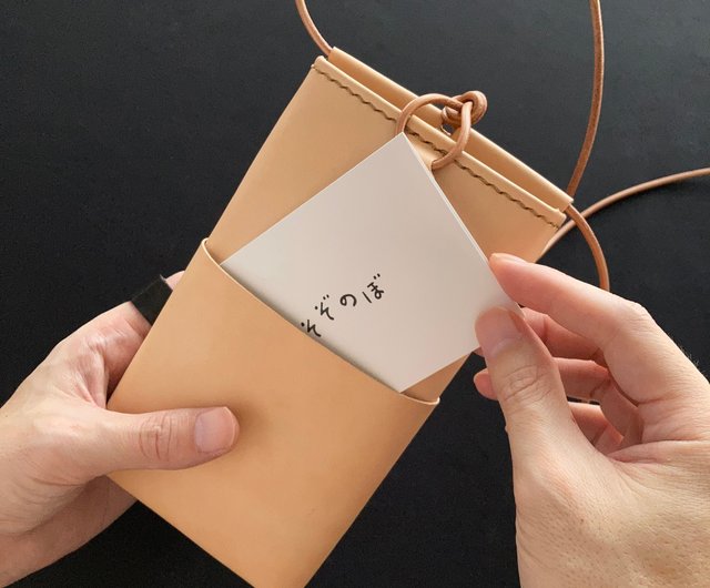 ハンドメイド•スマホショルダーバッグ•トートバッグ スマホショルダー バッグ】ヌメ革 手縫い 手作り フリーサイズ