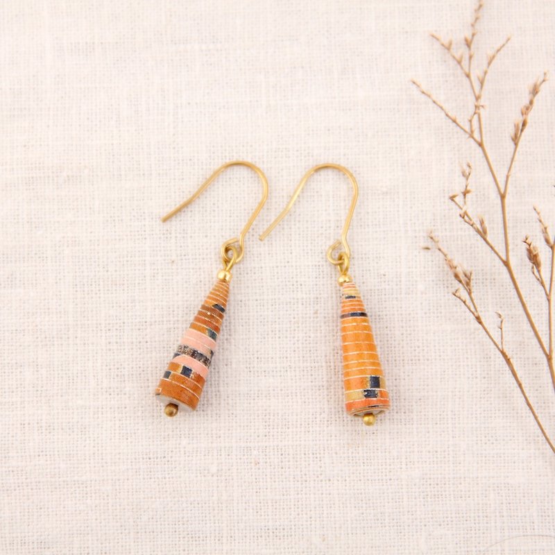 MUSEV Orange Contrast Small Awl Earrings - Earrings & Clip-ons - Paper Orange