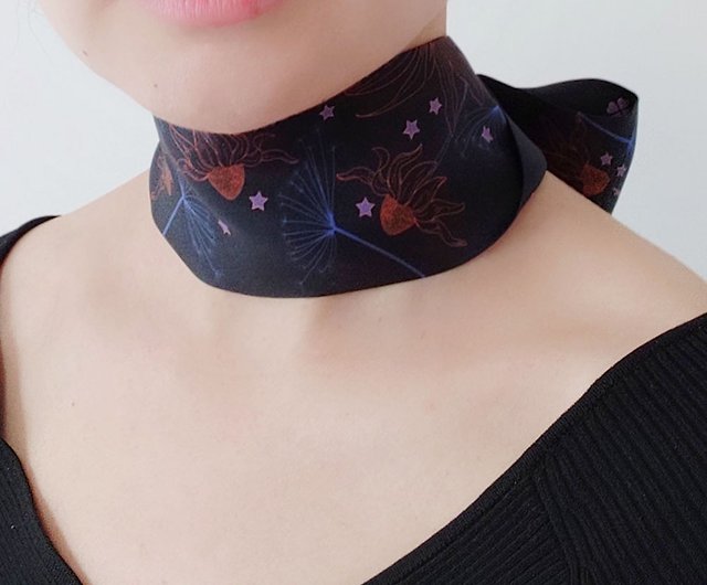 Twilly scarf neckerchief for handbag handle silk ribbon band for tote -  Shop chicasart Scarves - Pinkoi