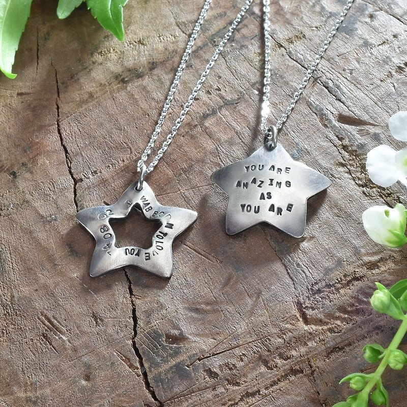 Clearance product-star necklace-right (including chain) custom silver jewellery - Necklaces - Silver Silver