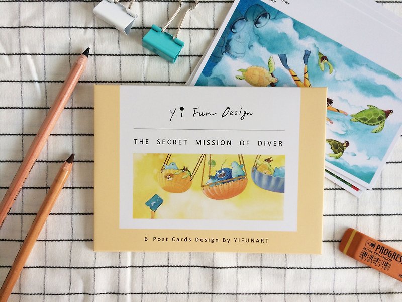 Marine postcards - the secret task of the diver - Cards & Postcards - Paper Yellow