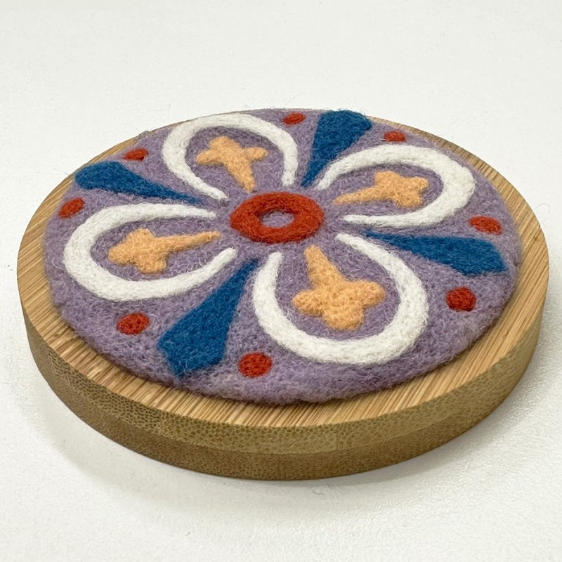 Felted Wool Taiwan Style Tile Coaster - Coasters - Wool Multicolor