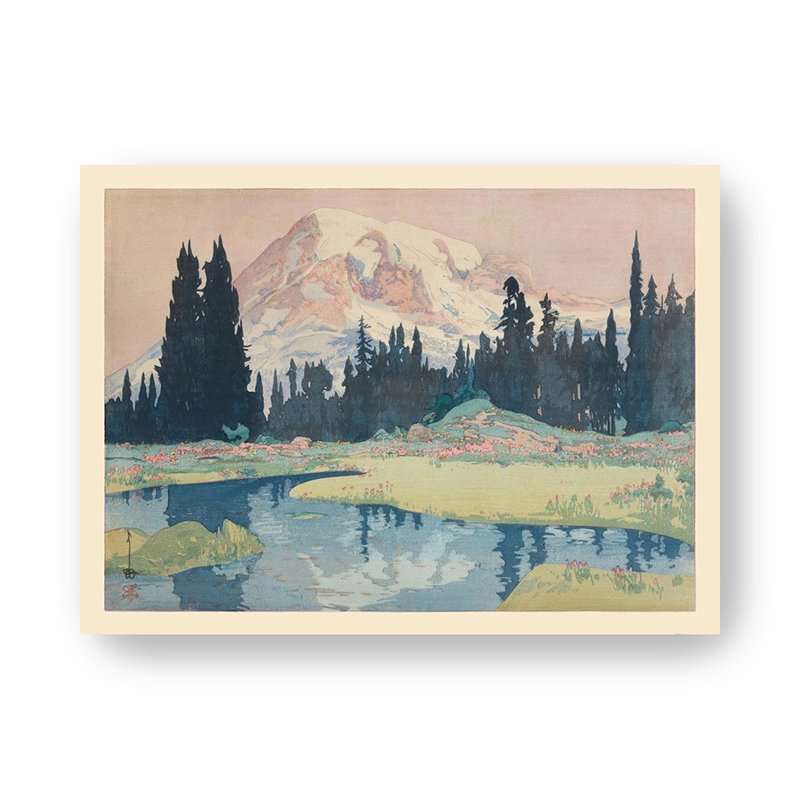 【藝術掛畫】吉田博 Hiroshi Yoshida 一 美国 雷尼尔峰 - 海報/掛畫/掛布 - 紙 