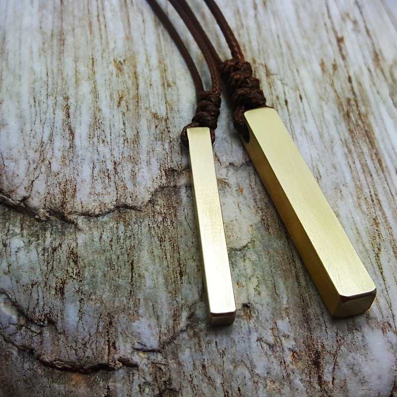 B9-3 (plain 2-piece combination)-pure copper vintage necklace-royal craftsman exclusive custom knock ornaments-handmade DIY - Necklaces - Copper & Brass Gold