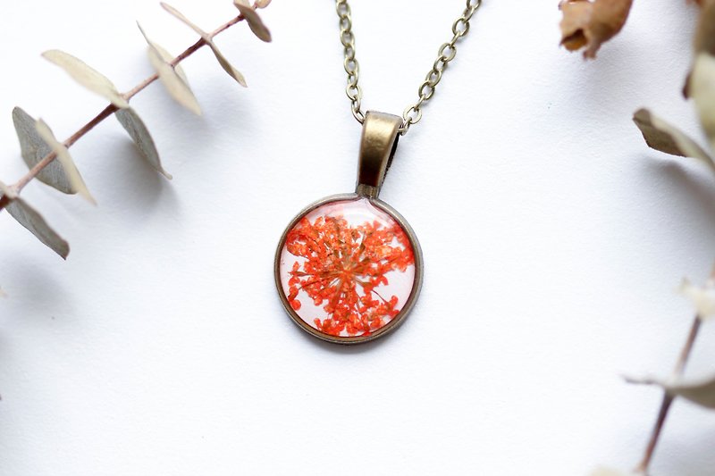 Ammi majus (Orange, BG-White) – Necklace 14 mm. - Necklaces - Plants & Flowers Orange