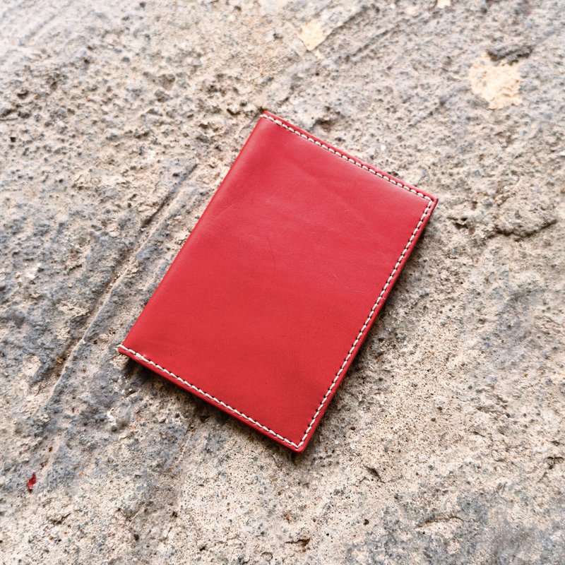 意大利植鞣牛皮護照套 護照夾 | 手縫皮革材料包 | 客製化刻字 - 護照套/passport 套 - 真皮 粉紅色