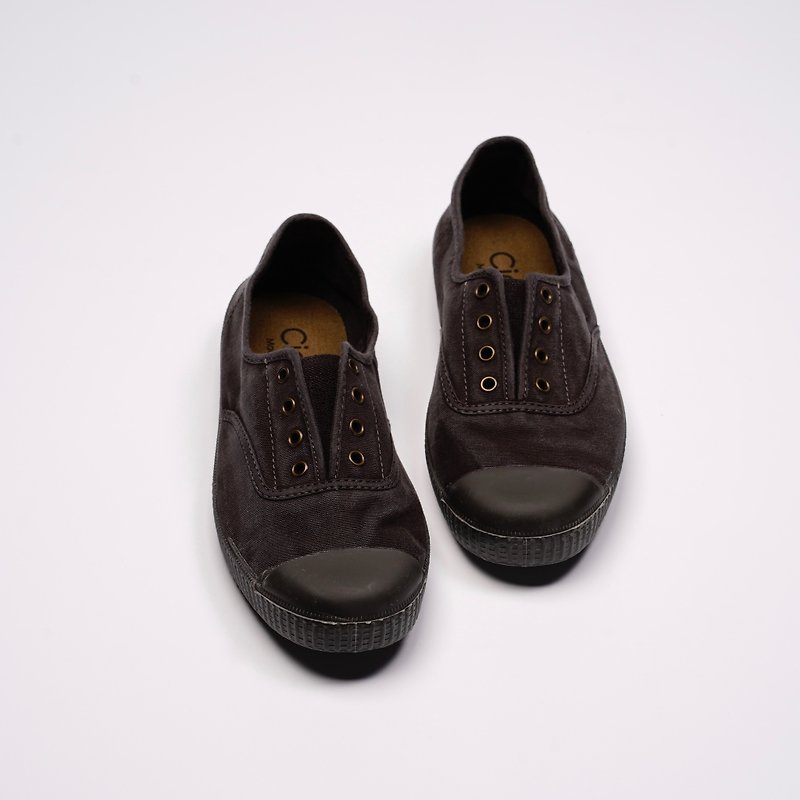 西班牙帆布鞋 CIENTA U70777 01 黑色 黑底 洗舊布料 大人 - 女款休閒鞋 - 棉．麻 黑色