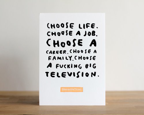 Trainspotting - 5x7 Letterpress Print