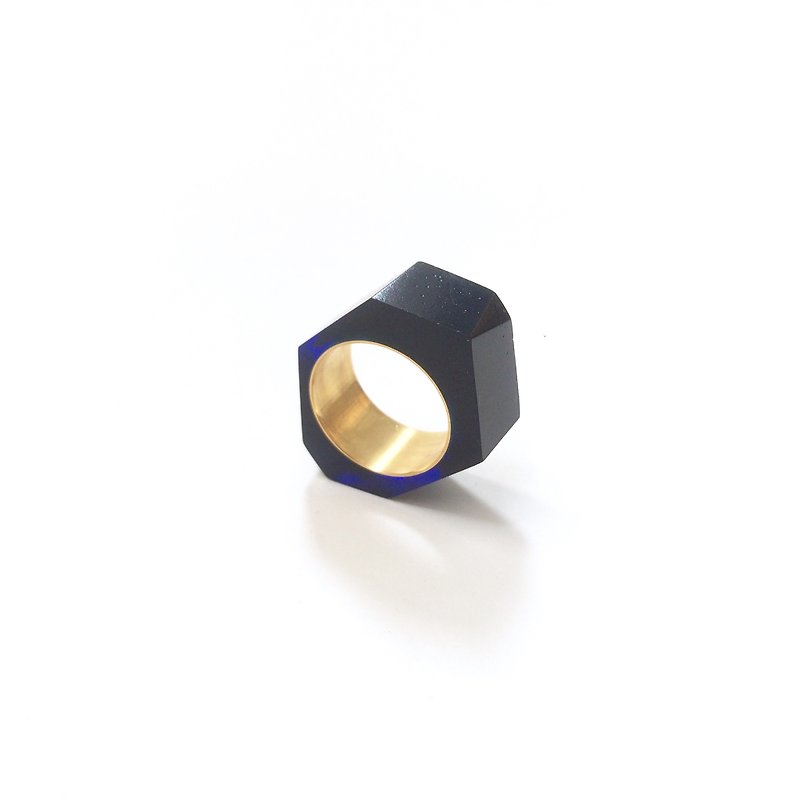 PRISM ring　gold, navy - แหวนทั่วไป - เรซิน สีน้ำเงิน