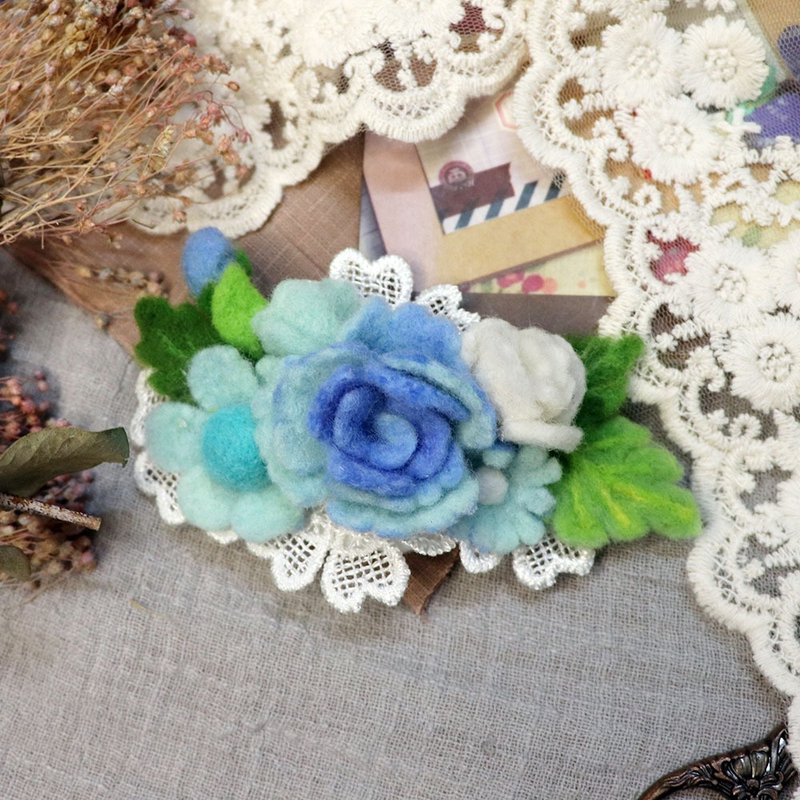 Wool Felt-Flower Series Girls/Teenage Hair Accessories - Hair Accessories - Wool Blue