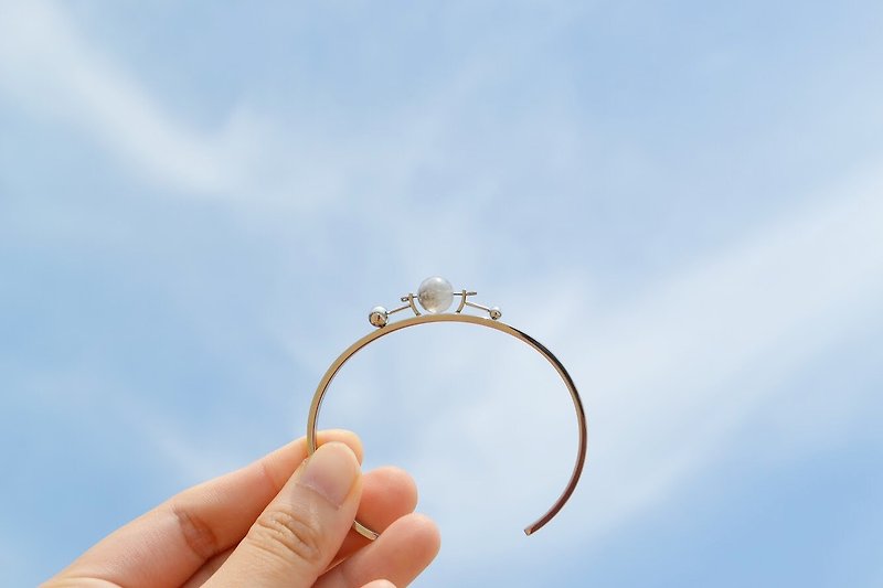 Limited edition— transparent moon bangle - Bracelets - Stainless Steel Silver