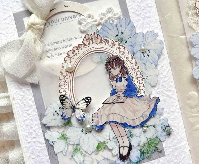 Light flower garden retro character flower comprehensive