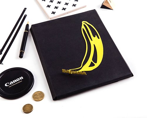 Design Atelier Article Metal Book Bookmark One Banana // Unique present // Free shipping worldwide //