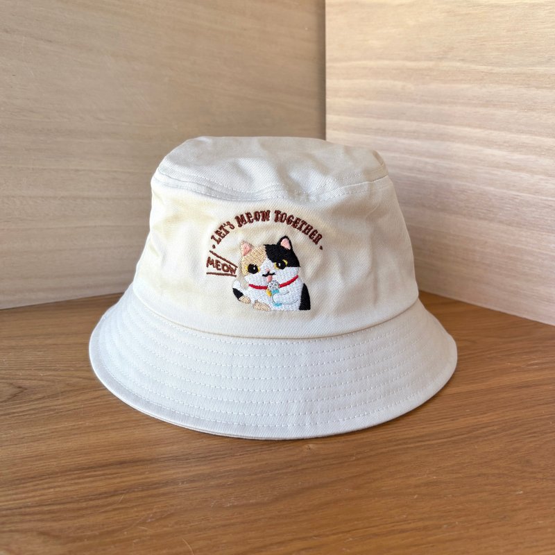 Meow Singing cat fisherman's hat - หมวก - วัสดุอื่นๆ สีน้ำเงิน